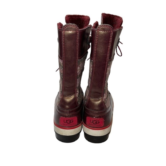 UGG Baroness Nordic Sugar Plum Burgundy Duck Boots Size 7 - Picture 4 of 8